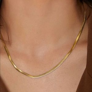 14k gold plated snake slinky necklace and bracelet set
